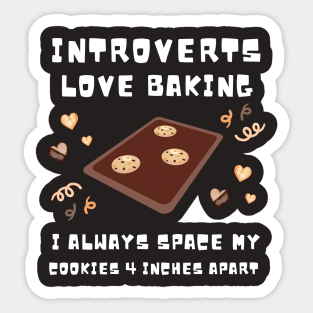 Funny Introvert Loves Baking Bakery Pastry Chef Design Sticker